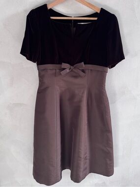 Oscar de la Renta - Vintage Velvet & Satin Cocktail Dress - Size 10